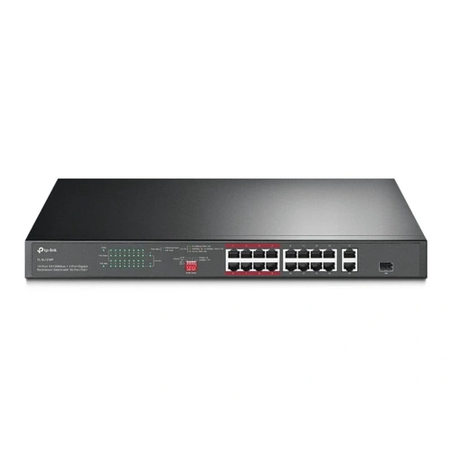 Switch Não Gerenciável Tp-link C/ 16p 10/100mbps Poe+ e 2p Gigabit - Tl-sl1218p