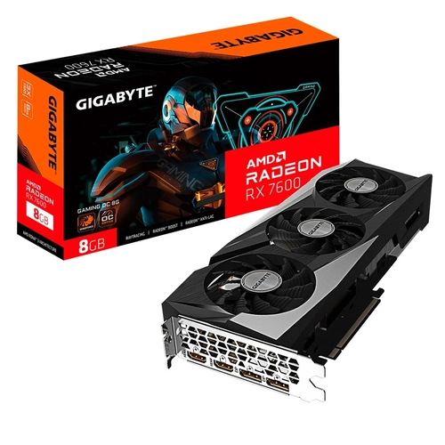 Placa de Vídeo 8GB RX7600 Gigabyte Gaming OC GV-R76GAMING OC-8GD