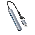 Hub USB-C 3.0, 4 Portas, HU-C500GY C3Tech