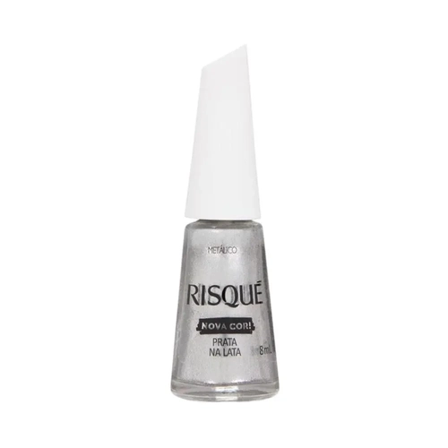 Esmalte Metálico Risqué Prata Na Lata 8ml