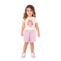 Conjunto Camiseta Manga Curta e Shorts Malwee Have a Sweet Day Feminino - Bege