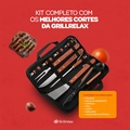 Kit Churrasco 10 Completo Peças Aço e cabo de madeira Inox Grillrelax