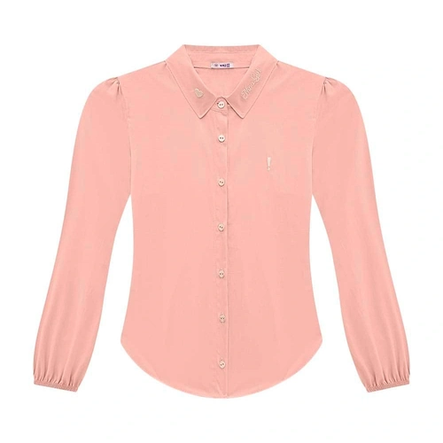 Camisa Manga Longa Gola Bordada Nina Go - Feminina