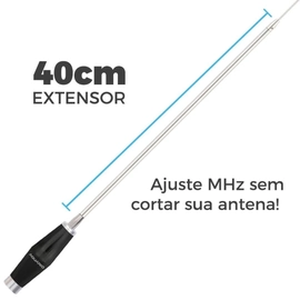 Antena Mini Marinox para Rádio Px 10, 11 e 12 Metros Com Prolongador 40cm B-2005p40