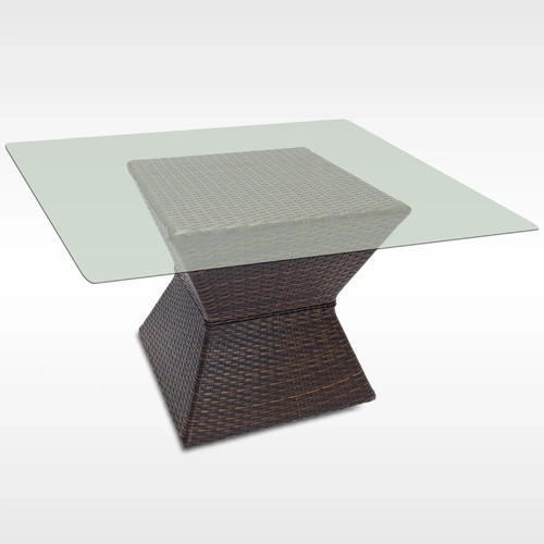 Mesa Tampo de Vidro em Fibra Sintética e Alumínio 150X150cm Marajó