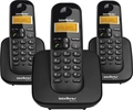Telefone Sem Fio C/ Identificador de Chamadas + 2 Ramais Ts3113 Preto 4123103