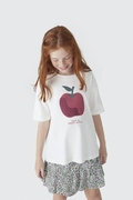 Camiseta Manga Curta Branca Maçã Just a Sweet Apple Hering - Feminina