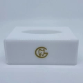 Caixa Luvas/Papel/máscara branca - Logo alto relevo inicial ou desenho