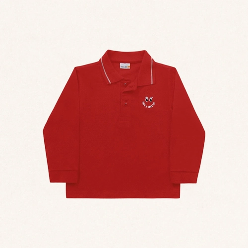 Camisa Polo Manga Longa Bordada Fakini - Masculina