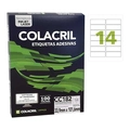 Etiqueta Adesiva Colacril Carta CC182 33,9 x 101,6mm com 100 Folhas