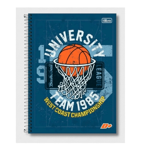 Caderno Espiral Capa Dura D+ 1 Matéria Universitário 96 Folhas Masculino Tilibra