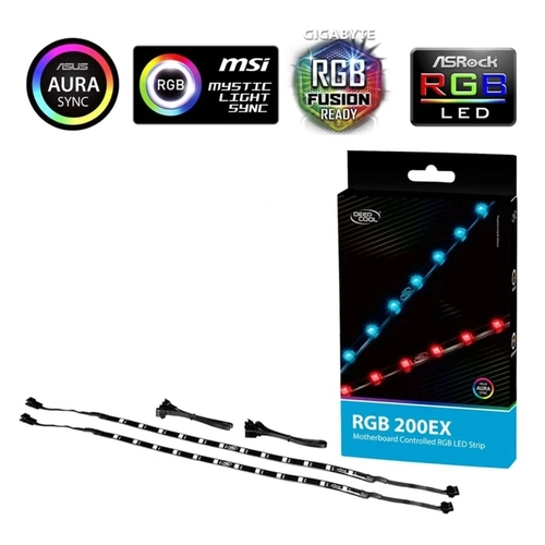 Fita de Led Deepcool RGB 200 EX 1 Fitas Led 35cm + 2 Cabos 10cm Magnético