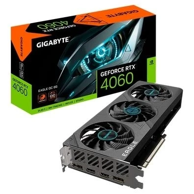Placa de Vídeo 8GB RTX4060 Gigabyte Geforce Eagle OC DDR6 DLSS - GV-N4060EAGLE OC-8GD