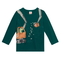 Camiseta Manga Longa Dino Verde Brandili - Masculina