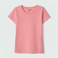 Blusinha Manga Curta Rosa Detalhe Bordado Hering - Feminina
