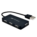 Hub USB C3TECH com 4 Portas 2.0 Preto - HU-220BK