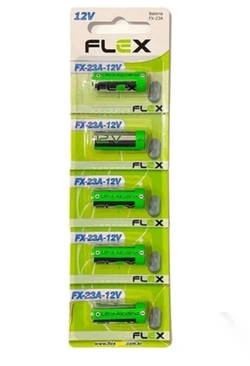Bateria Alcalina 23A - Flex 12V. cartela com 5 unidades.