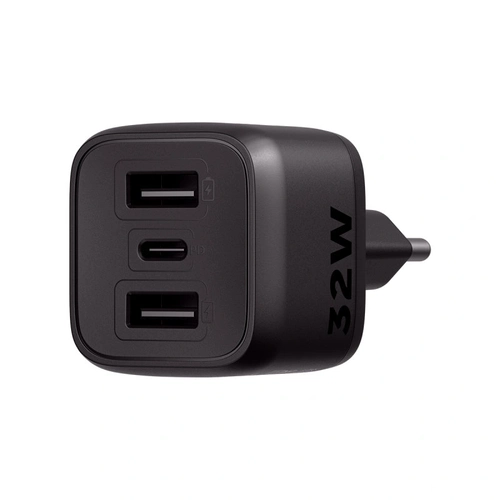 Carregador Ultra Rapido 32w C/ 3 Portas Usb (2 Usb-a + 1 Usb-c) Gan Ec12 - 4820192