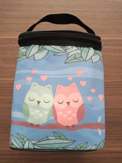 Frasqueira Termica Estampa Corujas - Arte Manual
