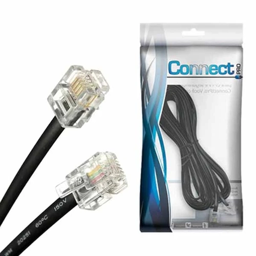 Cabo Telefone C/ Rj11 2m Liso - Preto