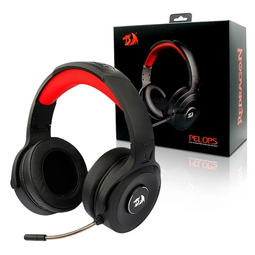 Headset Redragon Pelops Pro Wireless com Microfone USB + P2 7.1 Preto - H818
