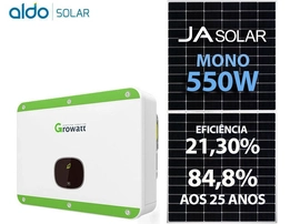 Gerador De Energia Solar Growatt Laje Solar Group Growatt Gf 17,6kwp Ja Deep Blue Mono 550w Mid 15kw 2mppt Trif 380v