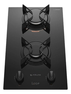 Cooktop 2 Bocas Preto Mesa De Vidro Atlas U Top Bivolt Preto