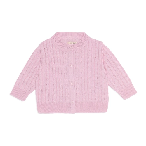 Casaquinho Tricot Trançado Rosa Feminino - Mini & Co