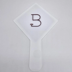 Espelho Branco G - Logo alto relevo inicial ou desenho