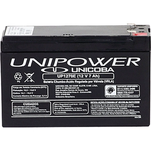 Bateria 12v 7a Selada Up1270e Unipower