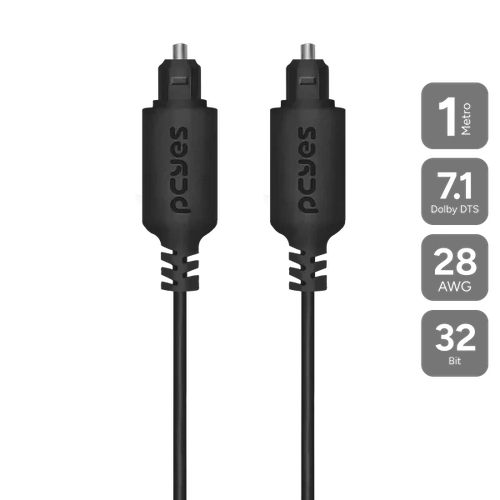 CABO OPTICO TOSLINK MACHO 1M - POD-1 - PCYES