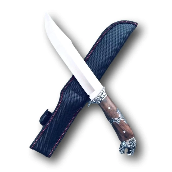 Faca De Caça Pesca Especial Cabo Cabeça Lobo (TB-0946)