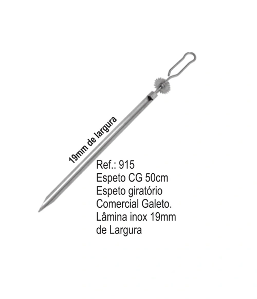 Espeto Cg 50cm Giratório Churrasqueira Lobo