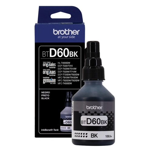 Garrafa Brother Btd60bk Com Refil De Tinta Preta - 6.5k - Btd60bksd
