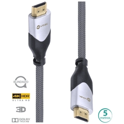 Cabo Hdmi 2.0 4k Blindado Em Nylon - 5 Metros - H20b-5