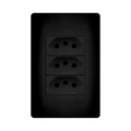 Tomada Tripla 2P+T 20A/250V-Habitat Black