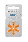 Bateria Auditiva 13 - Power One 1,45V. cartela com 6 unidades.