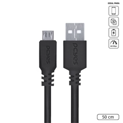 Cabo Micro Usb para Usb a 2.0 - Preto - 50cm - Pmuap-05