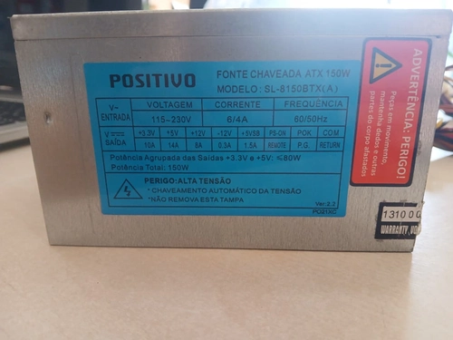Fonte Atx Positivo 150W Chaveada Sl-8150btx(a) - Positivo (U)