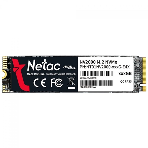 SSD Netac Nv2000 256gb Nvme M.2 2280 Leitura 2500mbs - Nt01nv2000-256-e4x