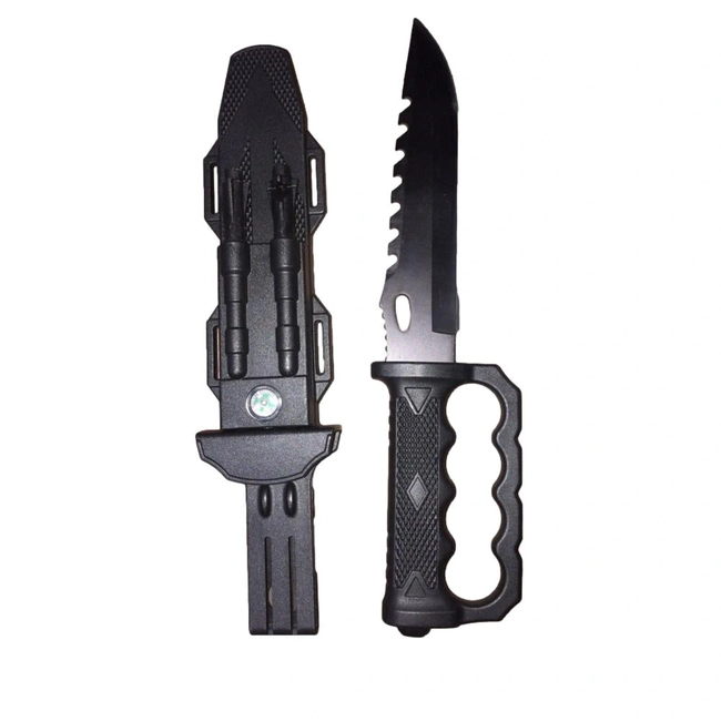 Faca Tática Cabo de Borracha Bainha Polímero (K-1265)