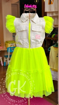 Vestido Neon Jeans Bordado