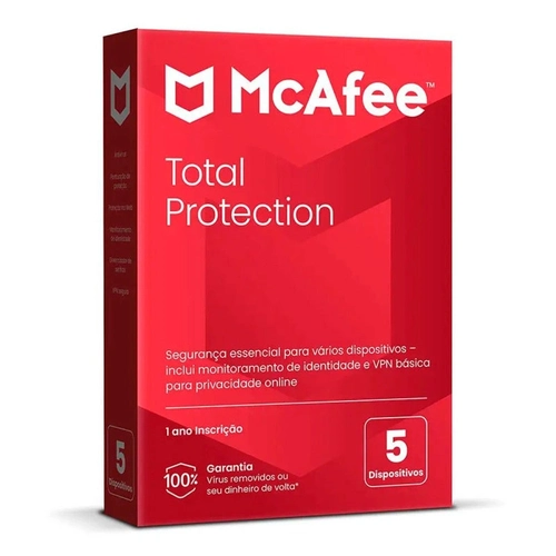 Total Protection Mcafee 5 Dispositivos 12 Meses Produto Físico - Macf0009-box