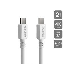 Cabo Usb Tipo-c 3.1 P/ Usb Tipo-c 3.1 - Branco - 2 Metros - Pucp2b