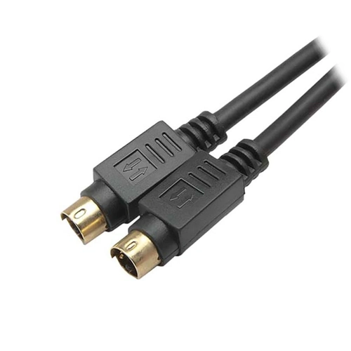 Cabo De Video Para Super Vhs 2 Metros Com Plug Mini Din Dourado