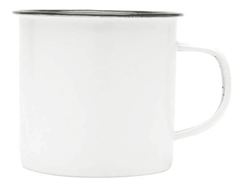 Caneca Esmaltada Rustica Branca 350 ml