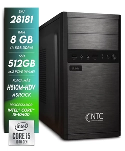 Computador NTC Performance, Intel, - 1035 AR- I5-10400, 8GB, SSD512 M.2, 300W, AsRock H510M