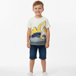 Camiseta Manga Curta By Gus Estampada Masculina - Bege