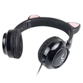 Headset Vinik Kitty Ear Orelha de Gato Preto Com Microfone - Ke100p