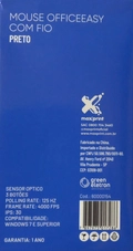 Mouse Office Easy 3 Botões com Fio de 1,5m 1200DPI Preto - Maxprint